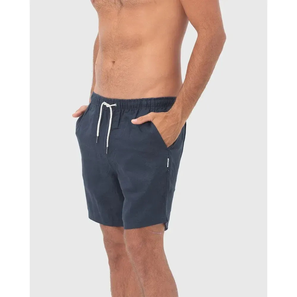 Jacob French Linen Shorts in Navy for Men