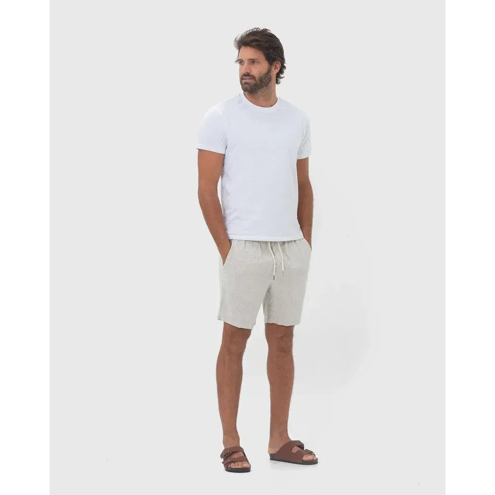 Jason Linen Shorts in Sand for Men
