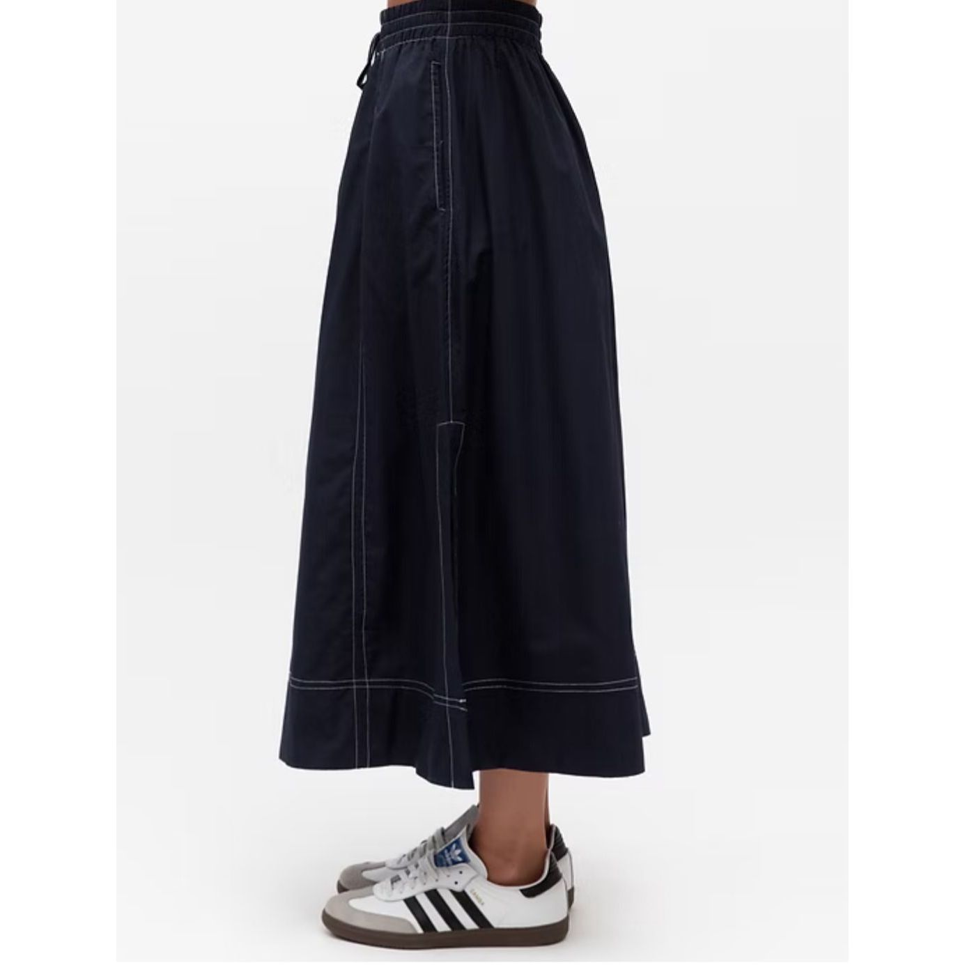 Navy contrast stitching