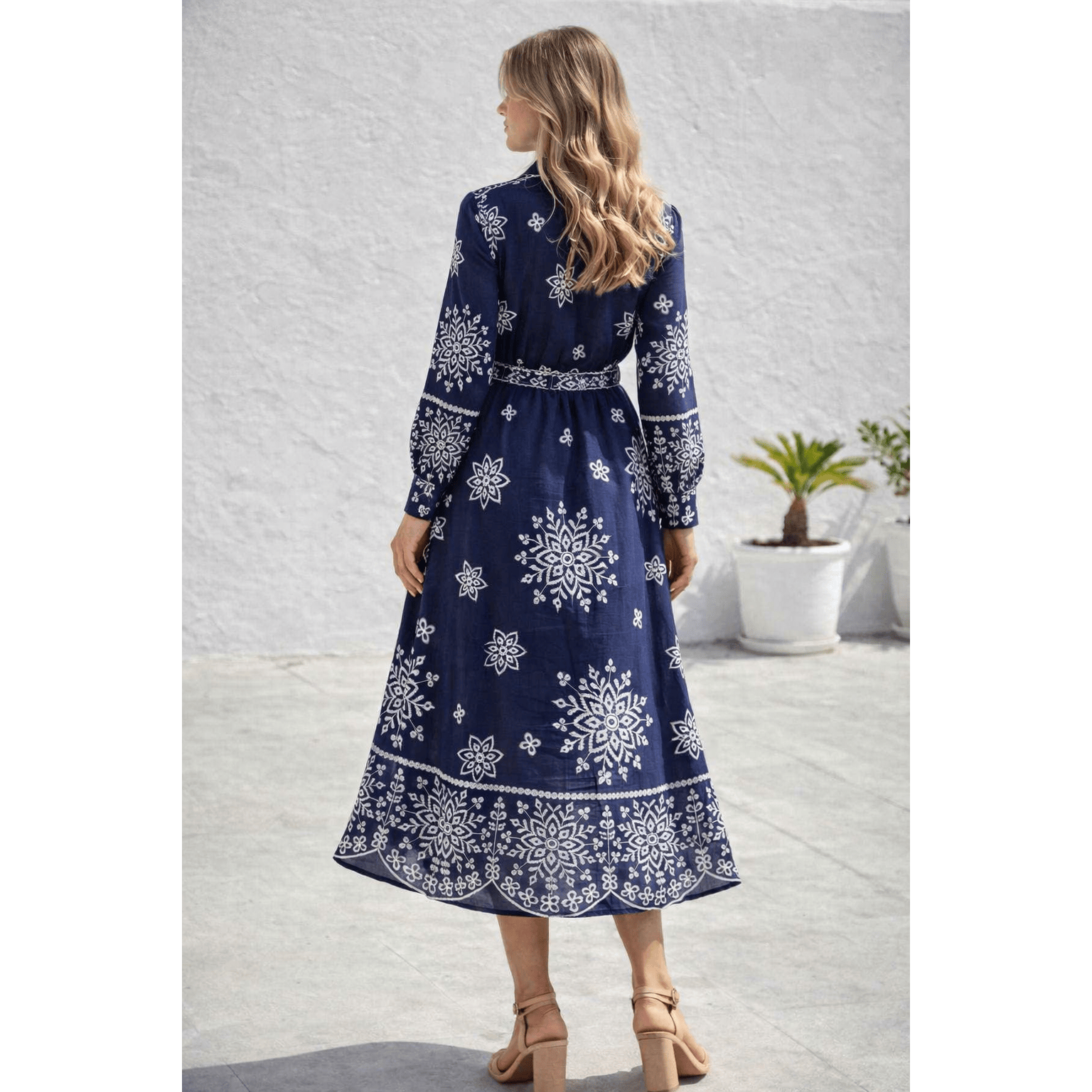 Olivia Deep Navy Dress back