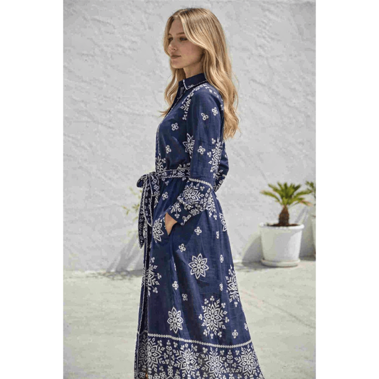 Olivia Deep Navy Dress sideview