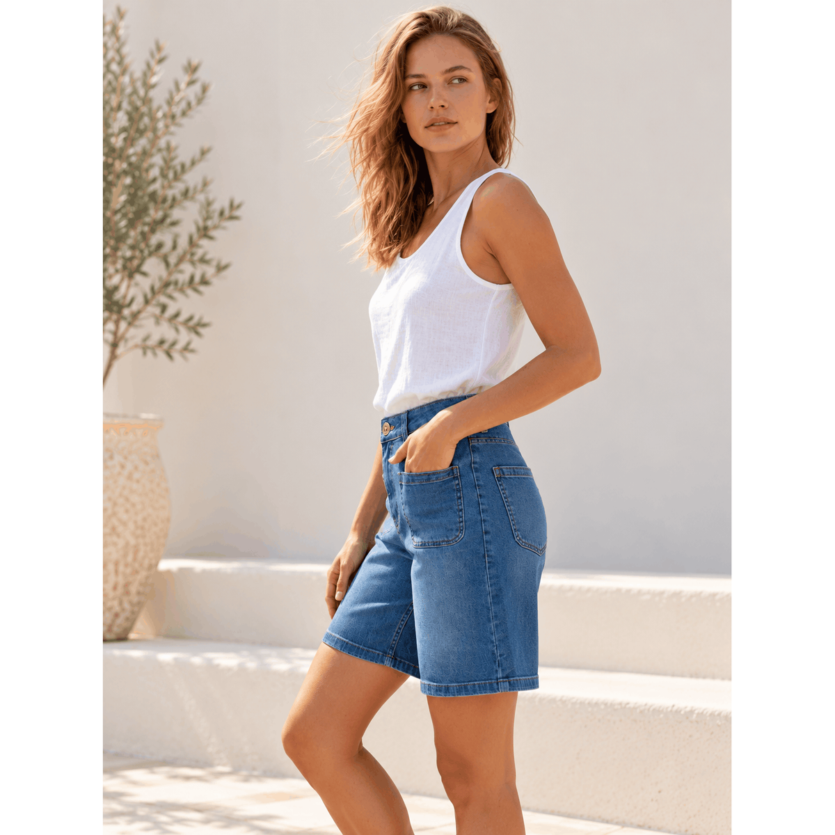 Sloane Stretch Denim Shorts