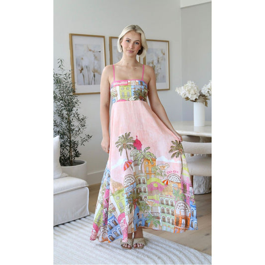 siena maxi pink dress full length