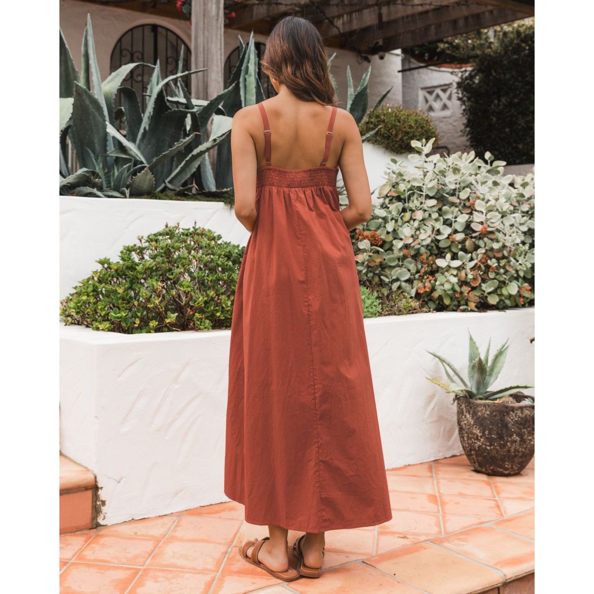 Palm Oasis Maxi Dress full back view