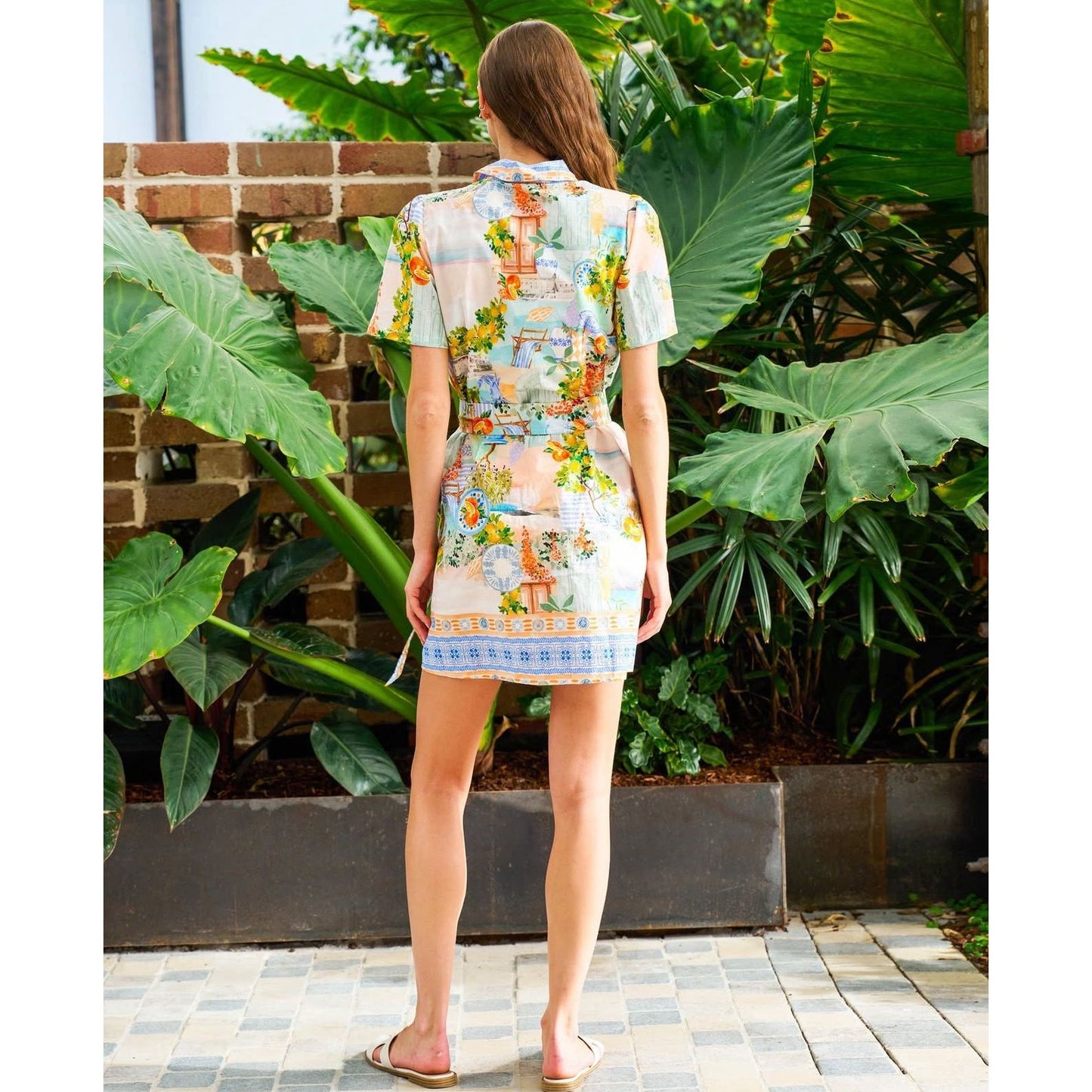 Sofia cotton shirt dress back design