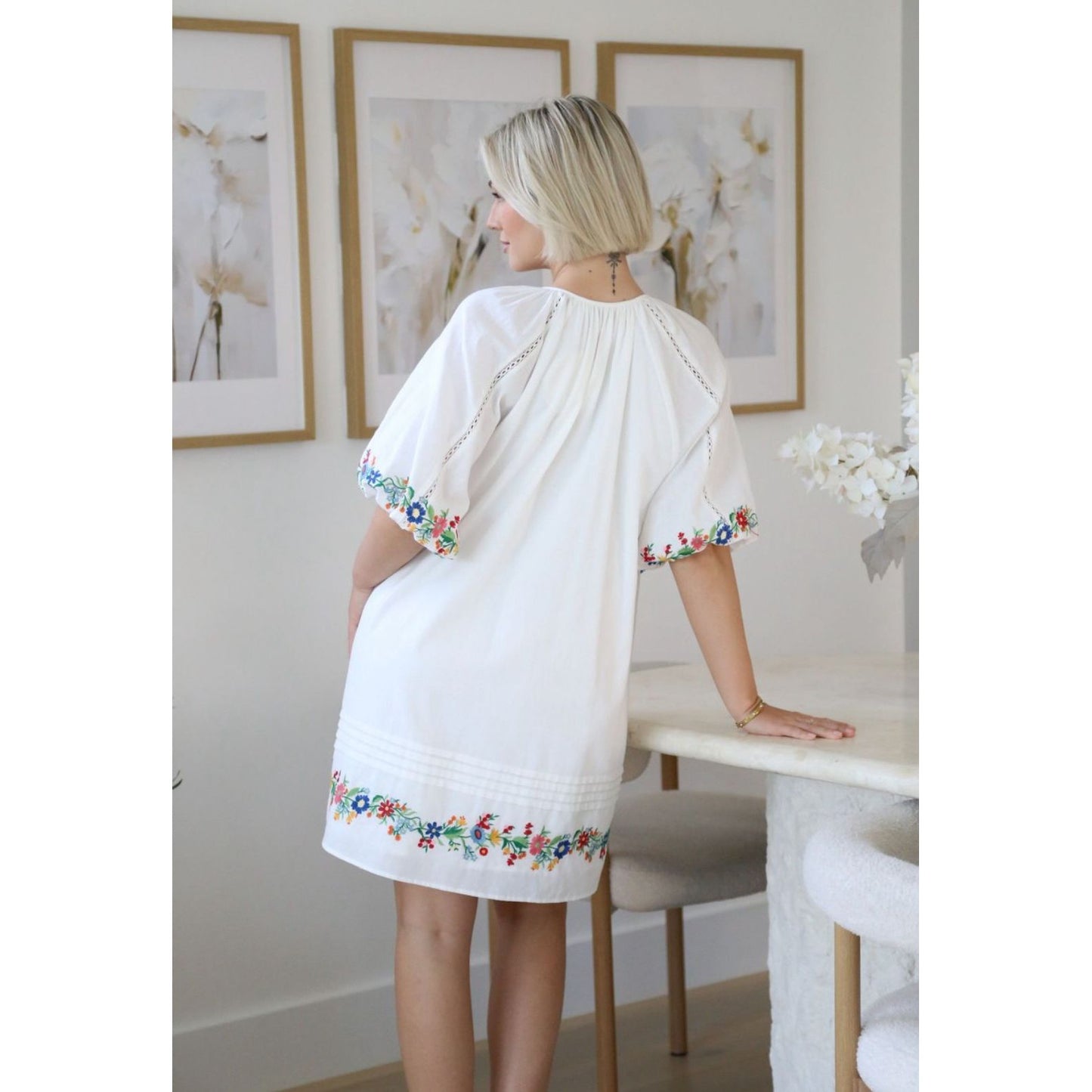 Daisy Embroidered Dress back design