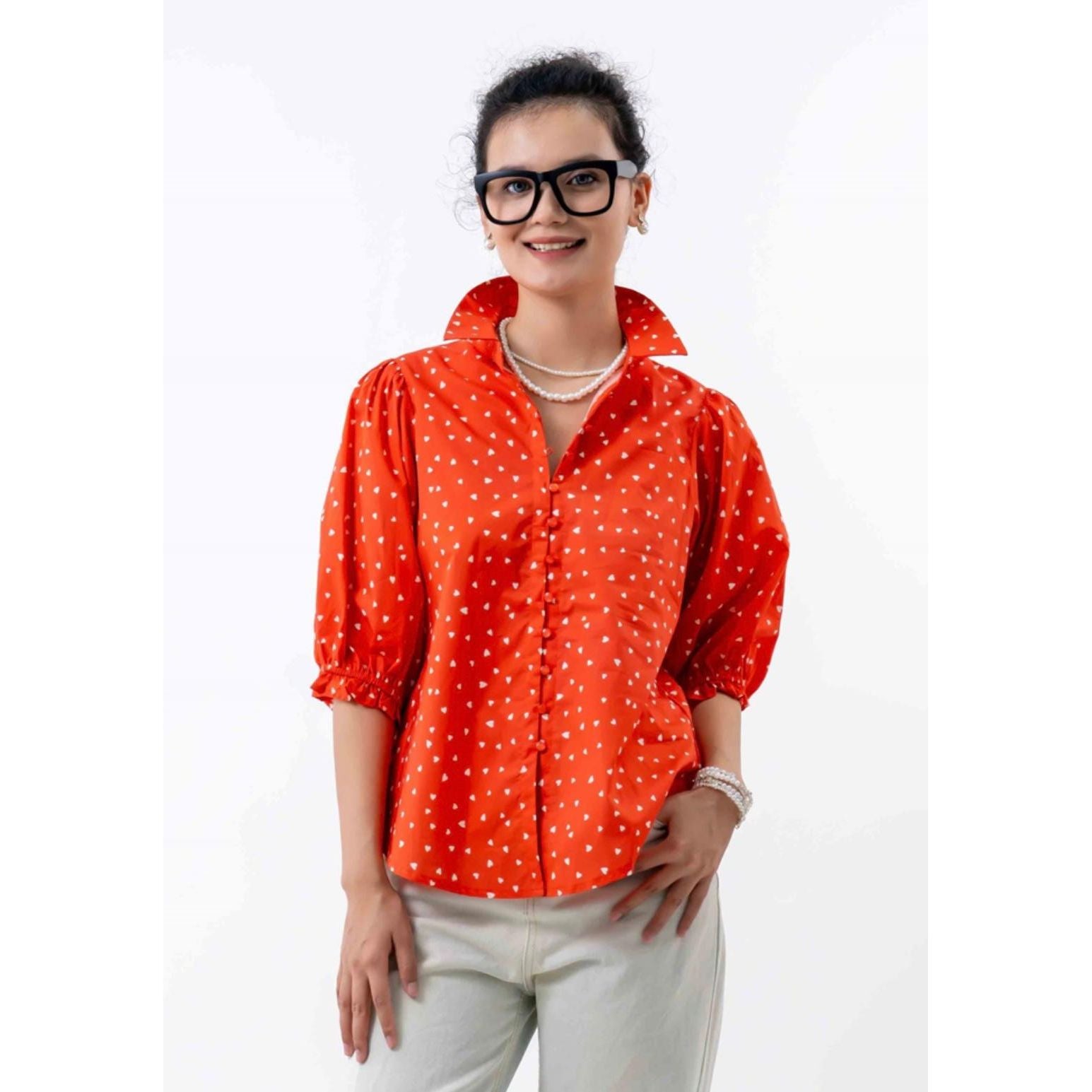 Chrissy Cotton Puff Sleeve Blouse