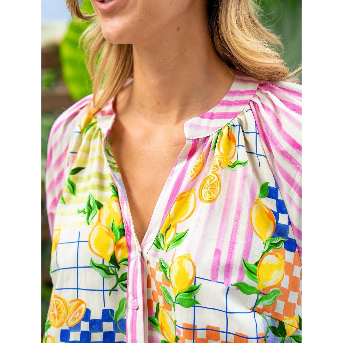 Citrina Mandarin Collar Midi Dress details