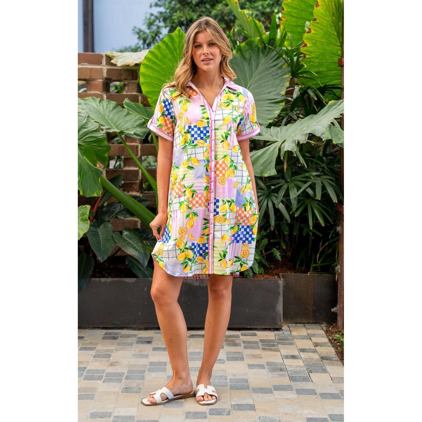 Citrina Collared Short Shirt Dress without belt