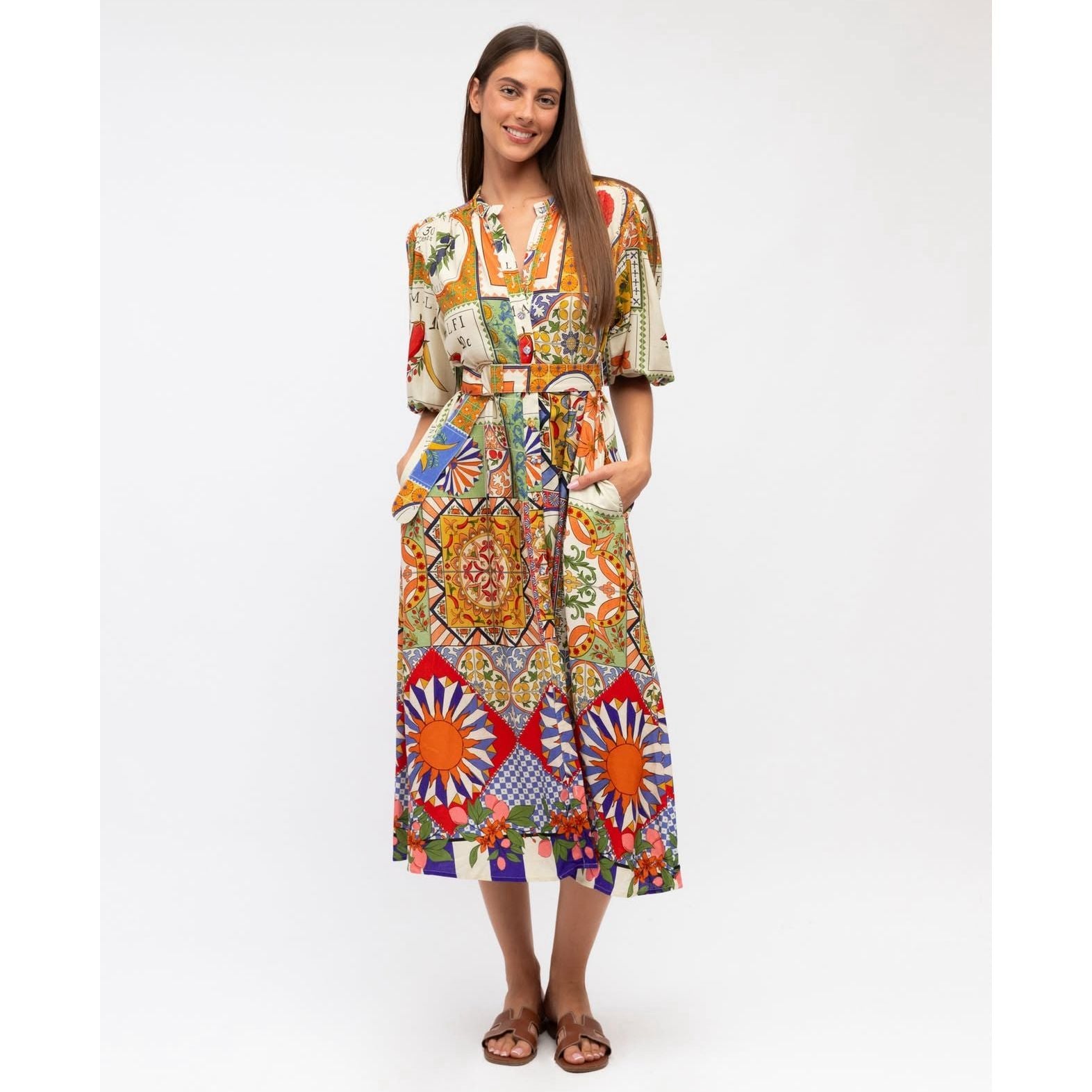 Capri Mosaic Midi Dress