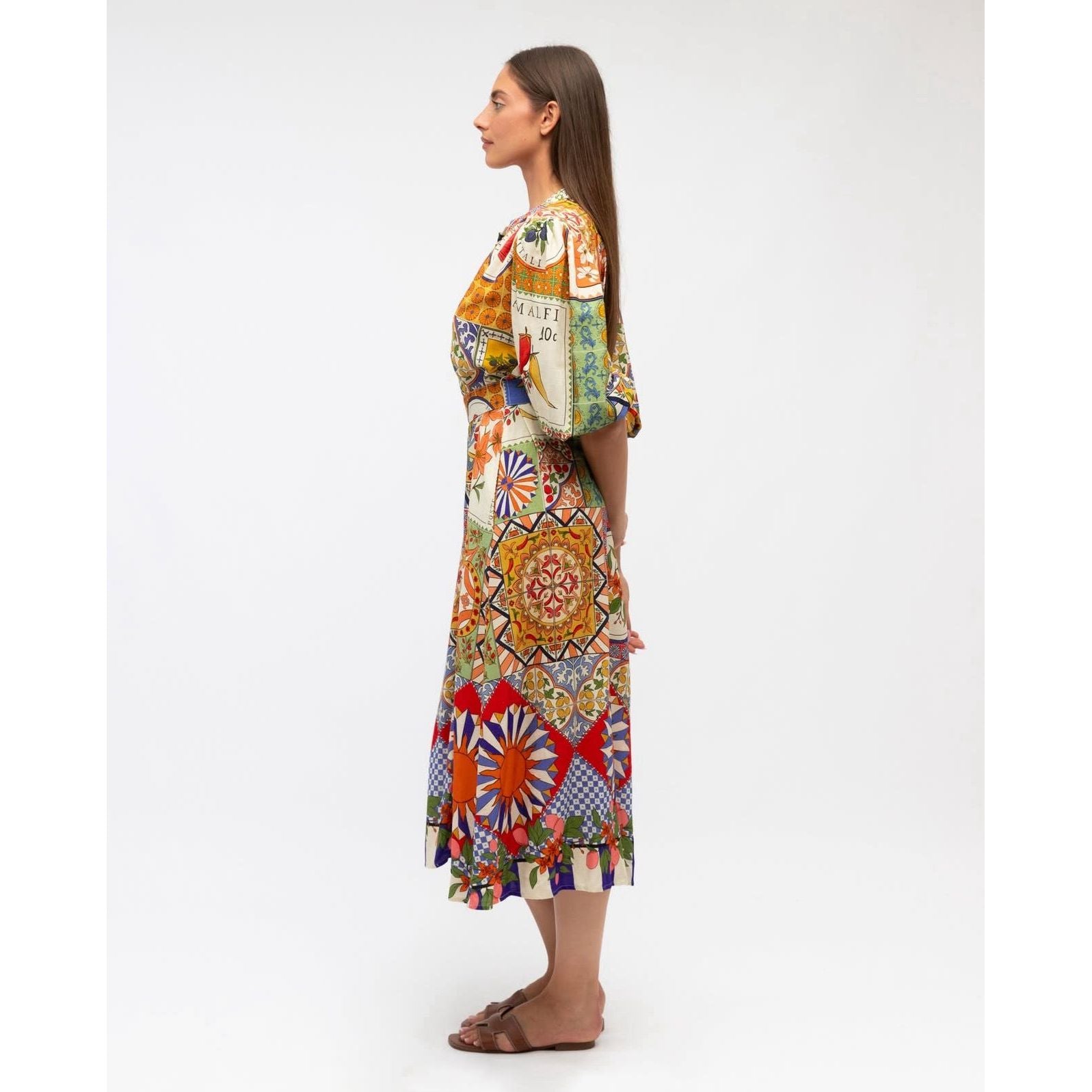 Capri Mosaic Midi Dress side view
