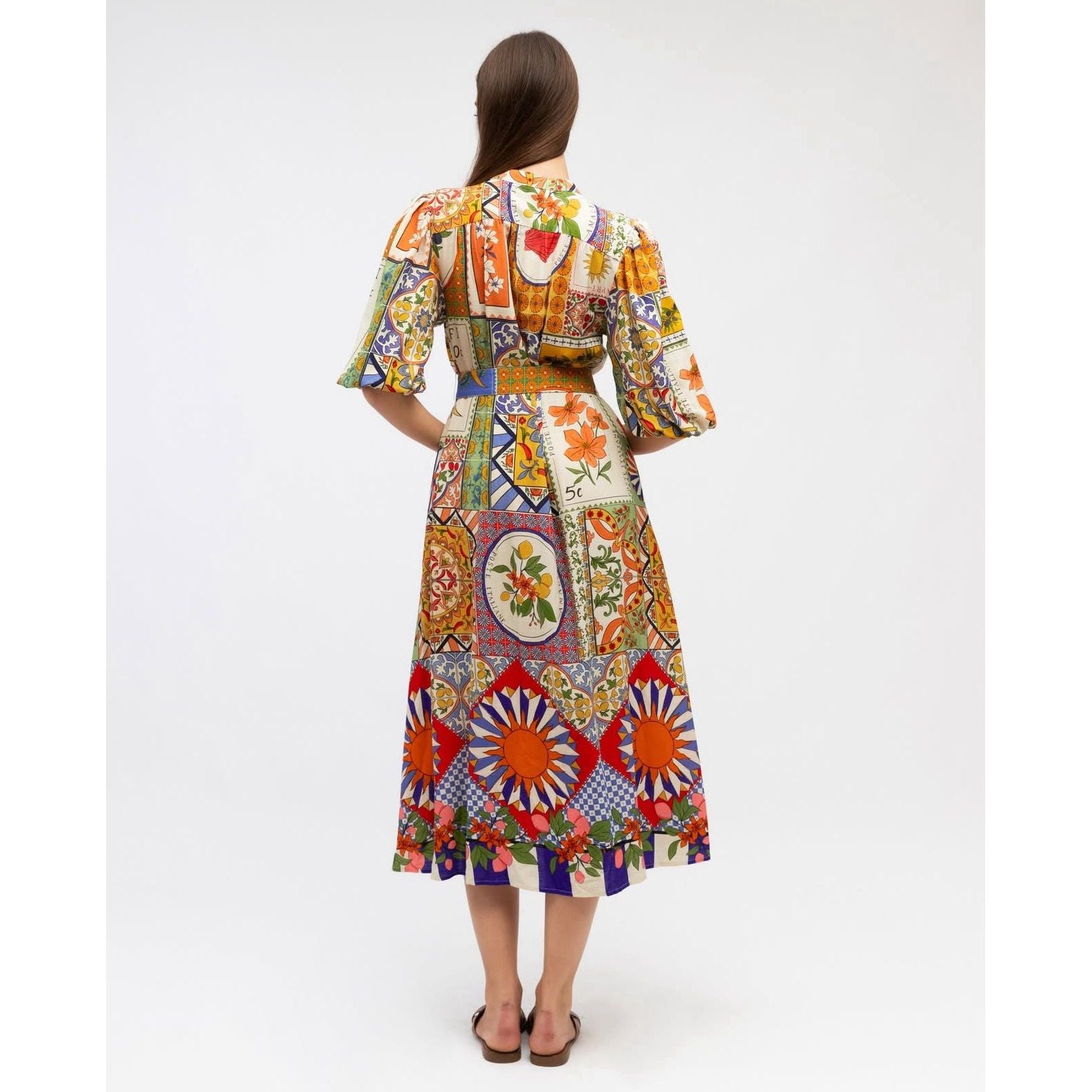 Capri Mosaic Midi Dress Back design