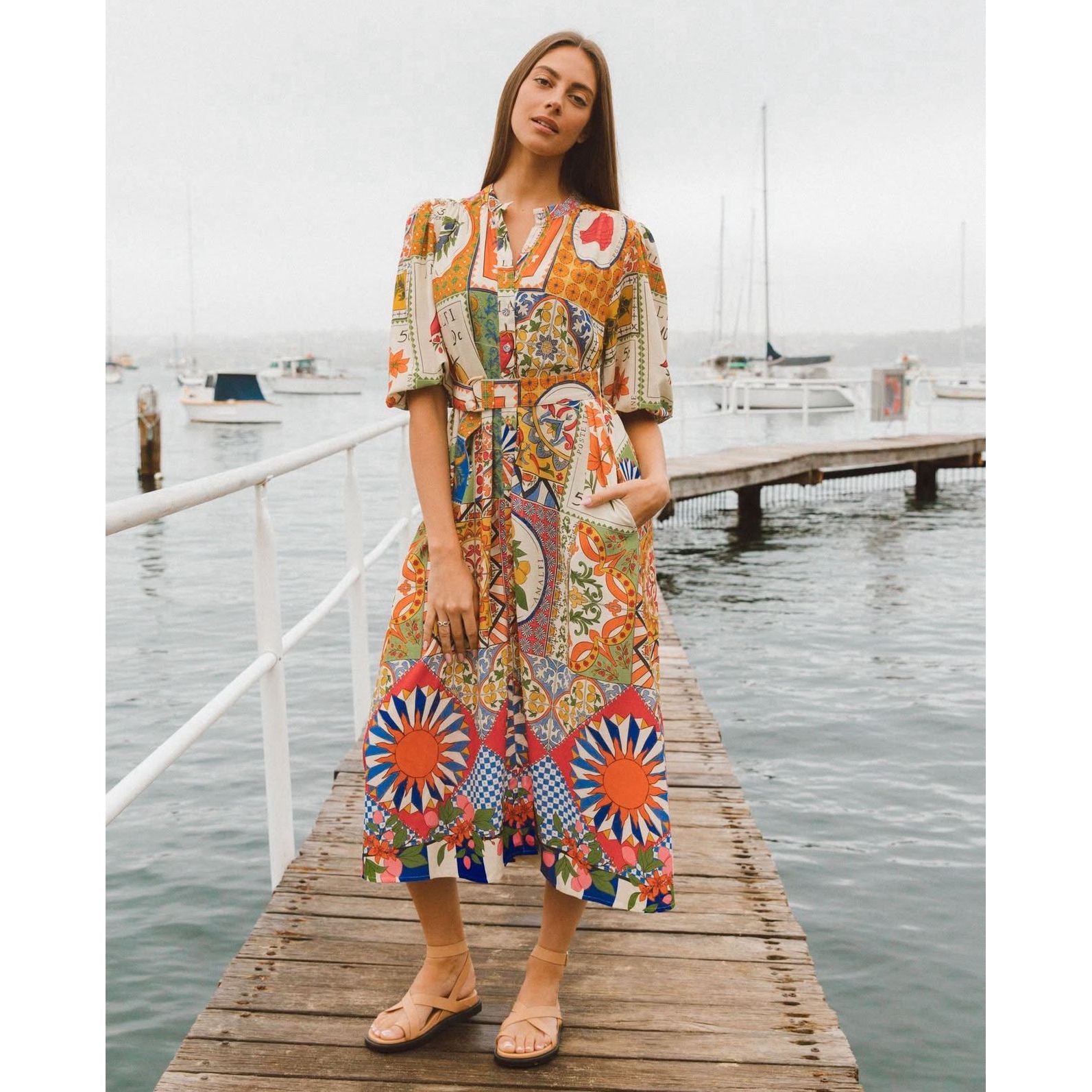 Capri Mosaic Midi Dress