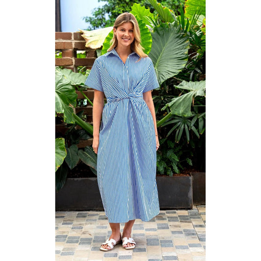 penny blue striped dress