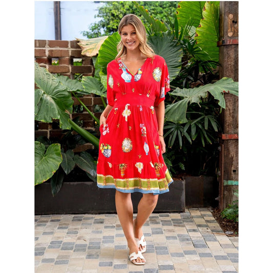 Carmen Rayon Red Dress