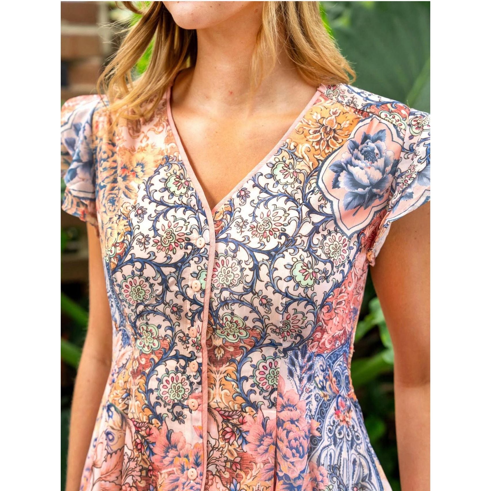 Aria Midi Chiffon Dress details