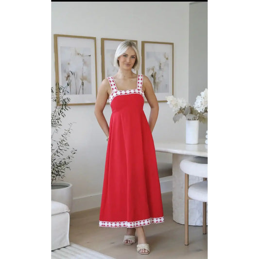 Lucia Red Maxi Dress