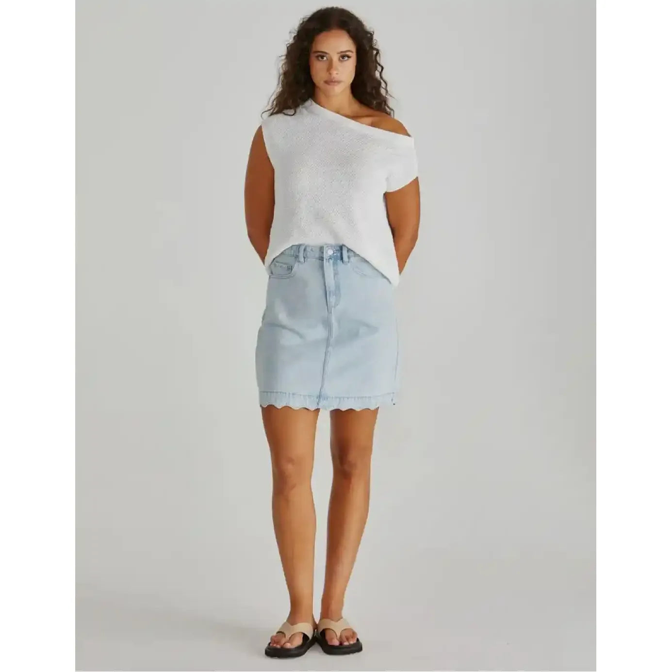Vale Cotton Denim Skirt 