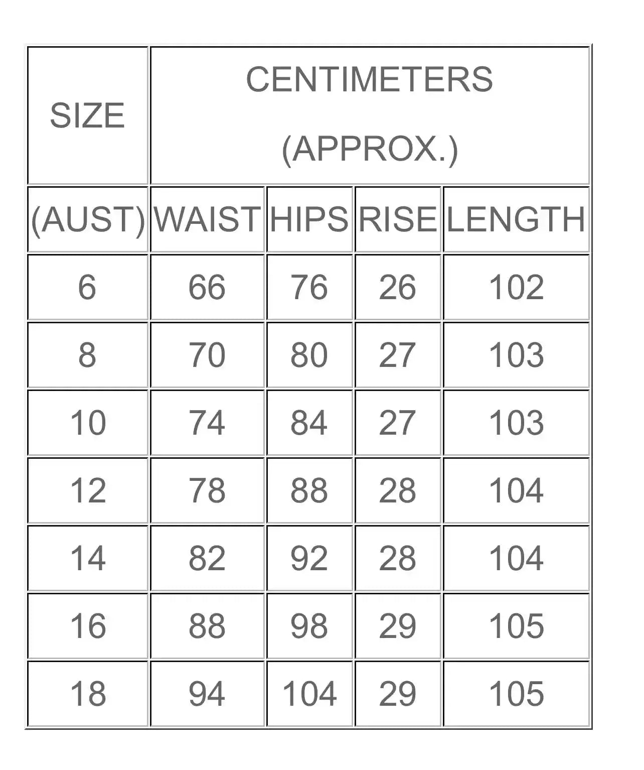 CBK Flick High Rise Bootcut Denim Jeans size guide