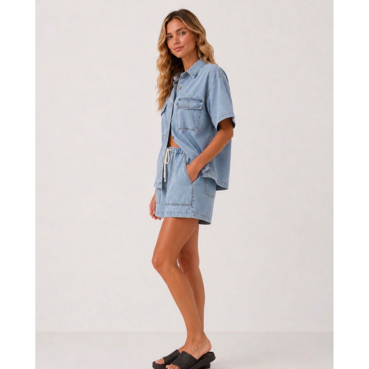 Marlow Denim Shirt & Shorts Co-Ords Set