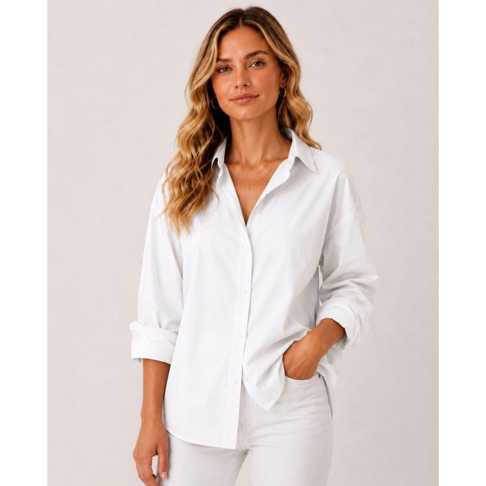 Camille Classic White Cotton Shirt