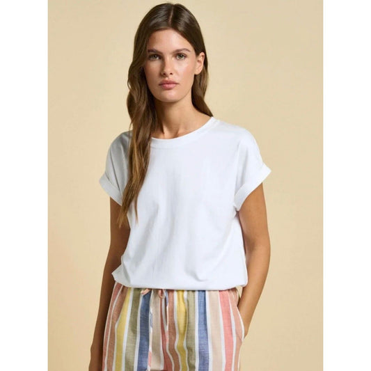 Rachel Relaxed White Cotton Tee