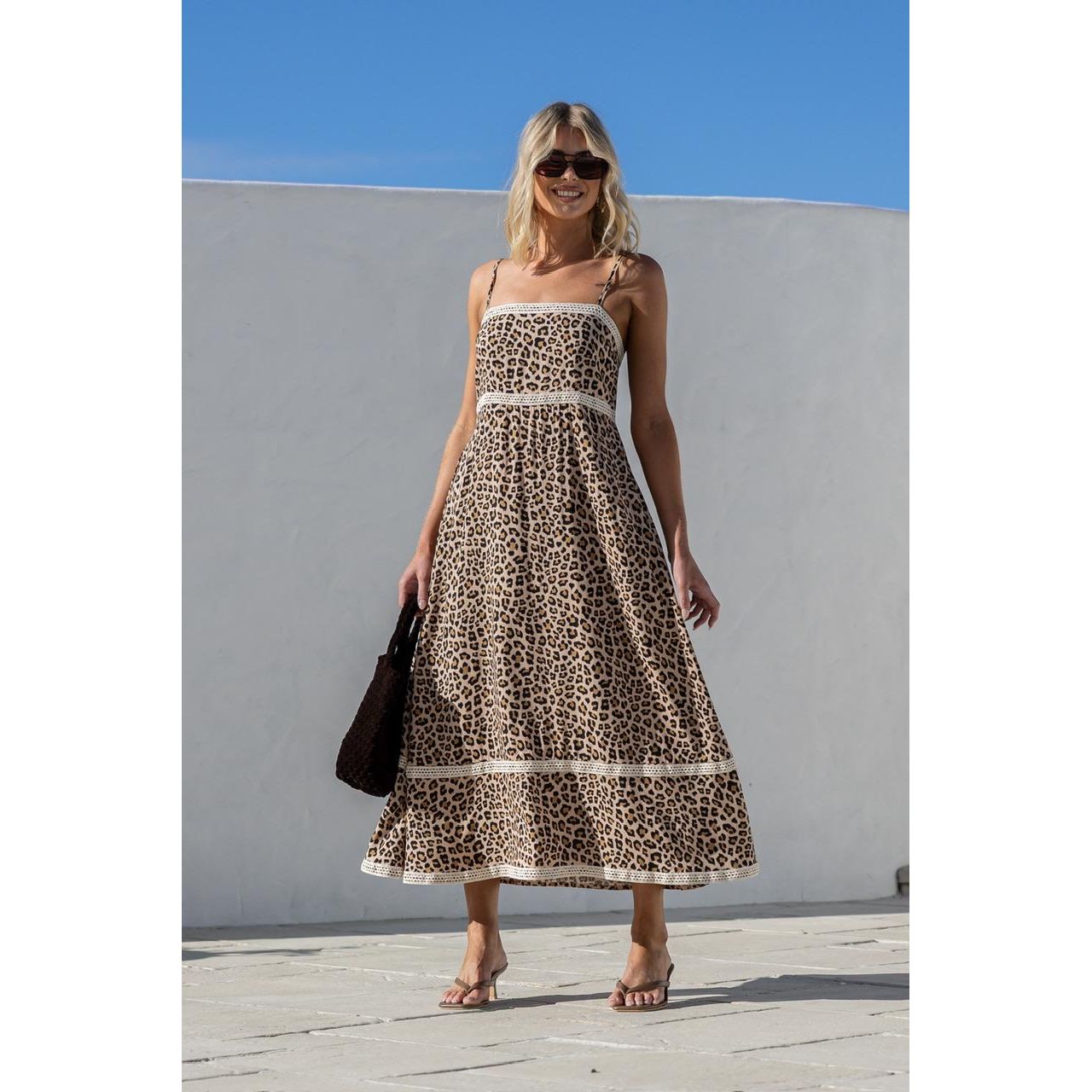 Sabine Leopard Lace Maxi Dress