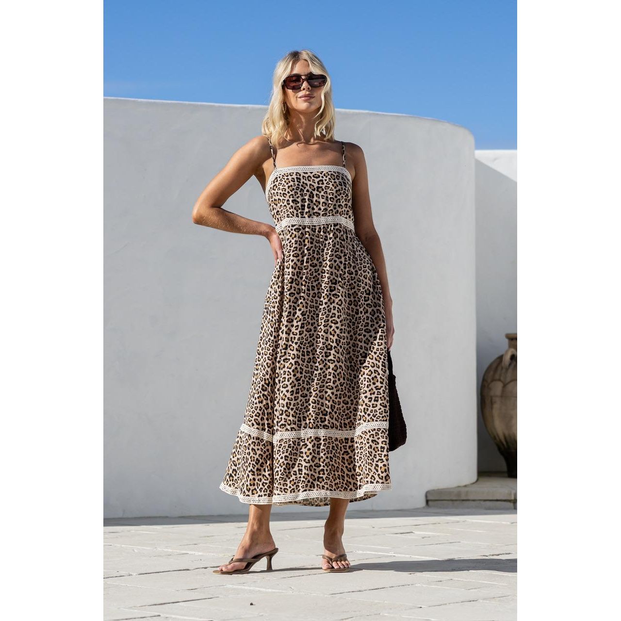 Sabine Leopard Lace Maxi Dress
