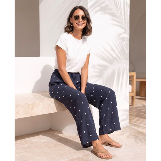Margot Navy Spot Wide Leg Pants