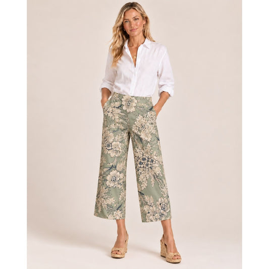 Willow Botanical Cropped Cotton Pants