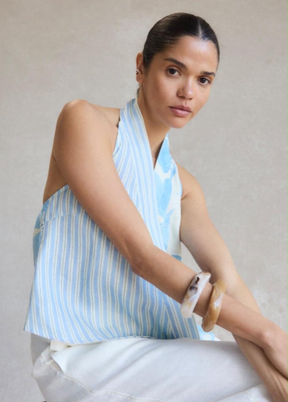 Riviera Hand-Painted Halter Top