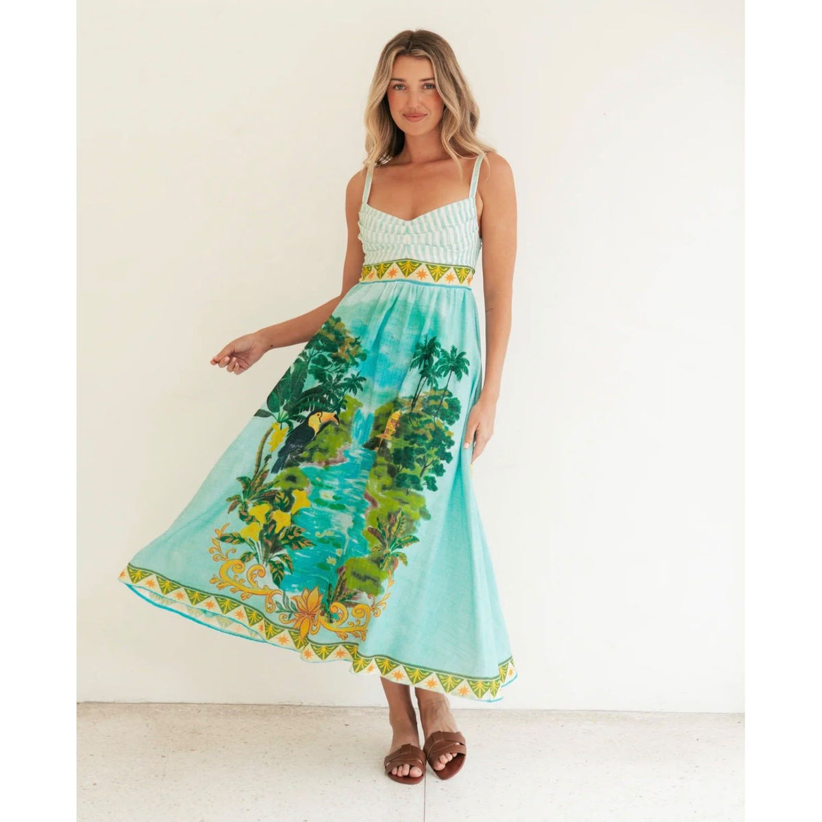 Amara Exclusive Print Linen Maxi Dress