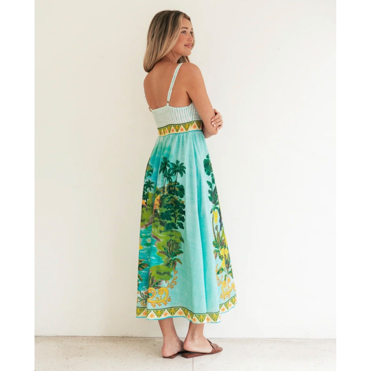 Amara Exclusive Print Linen Maxi Dress