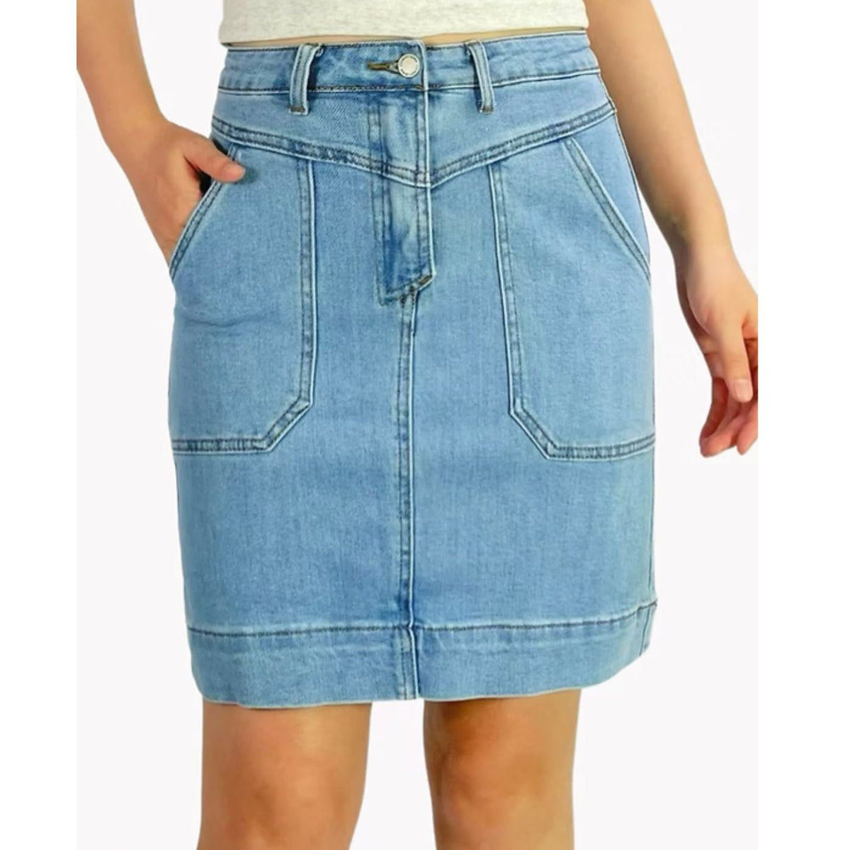 Estelle Stretch Denim Skirt details