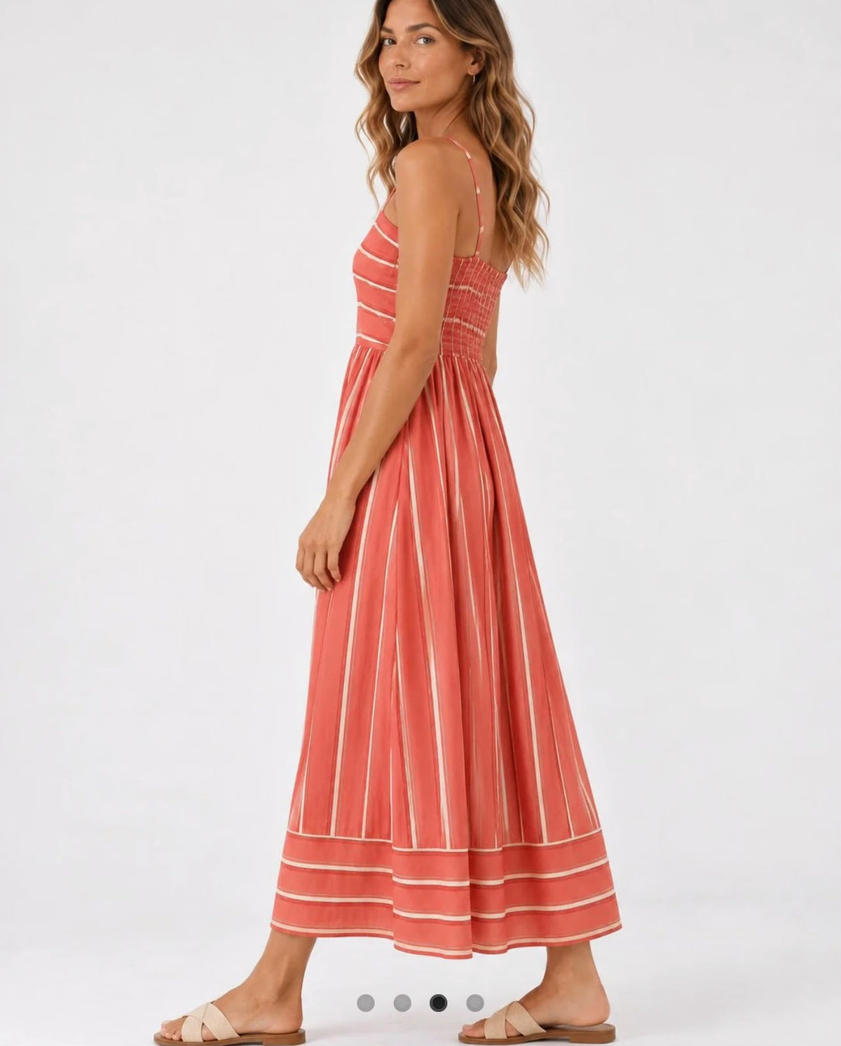 Coralie Viscose Strappy Midi Dress side view