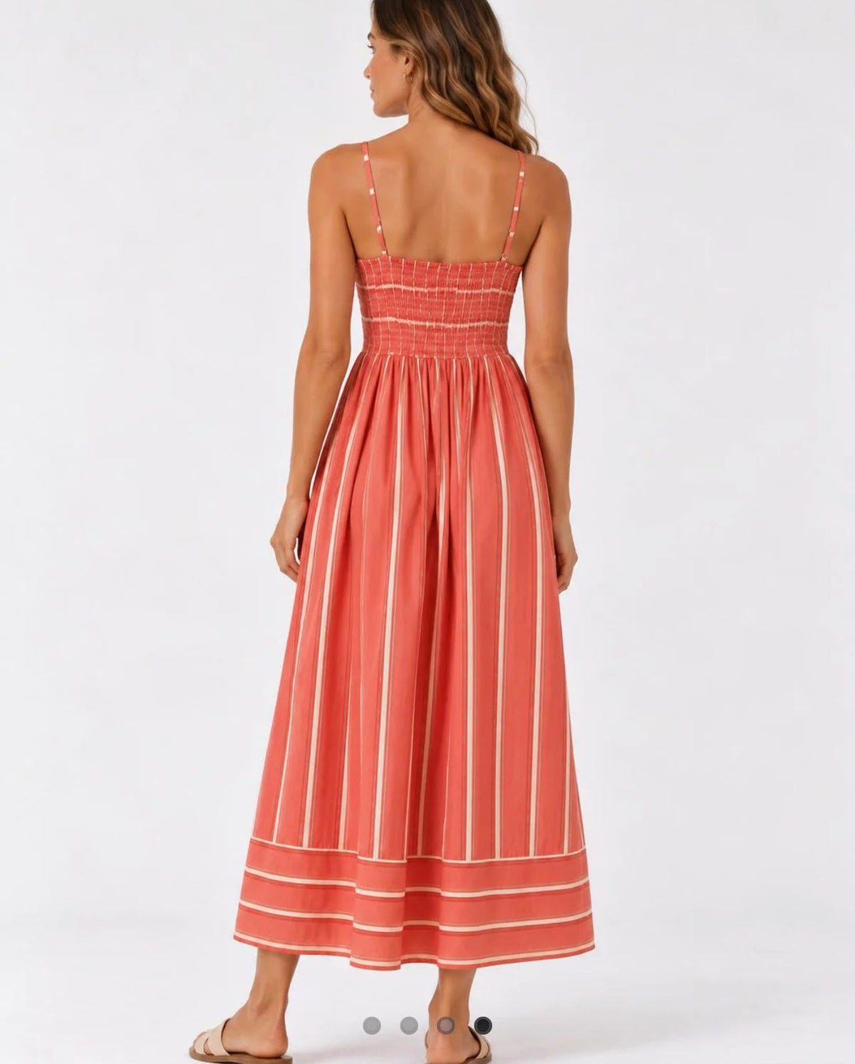 Coralie Viscose Strappy Midi Dress back view