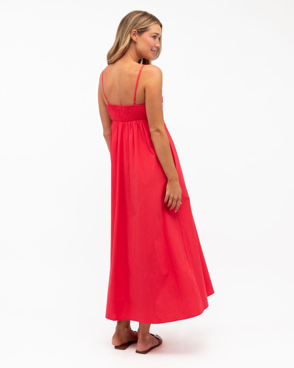 Merry Embroidered Cotton Midi Dress back design