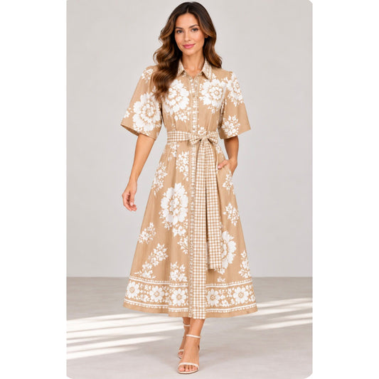 Georgia Floral Maxi Shirt Dress