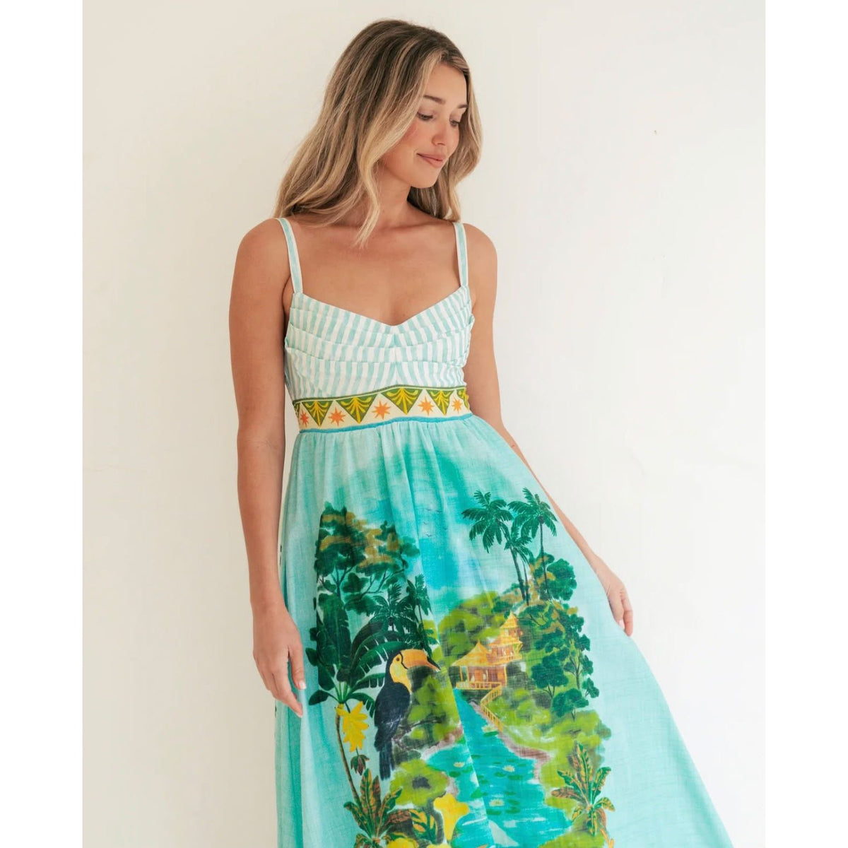 Amara Exclusive Print Linen Maxi Dress