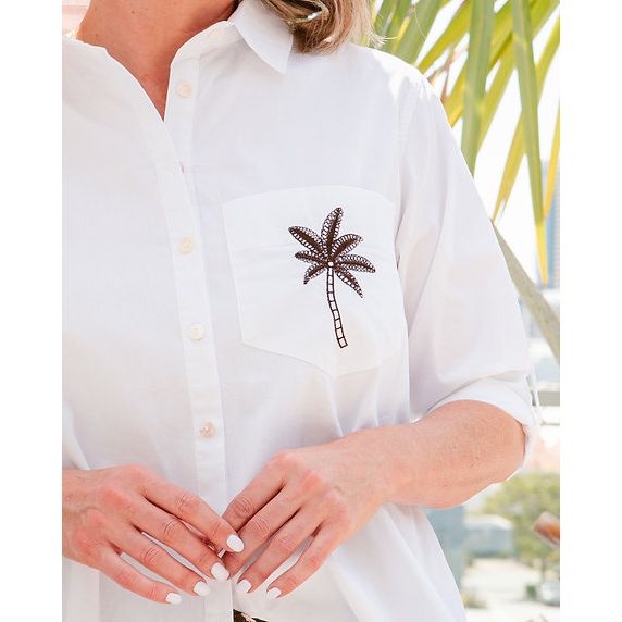Coco Palm Embroidered Shirt
