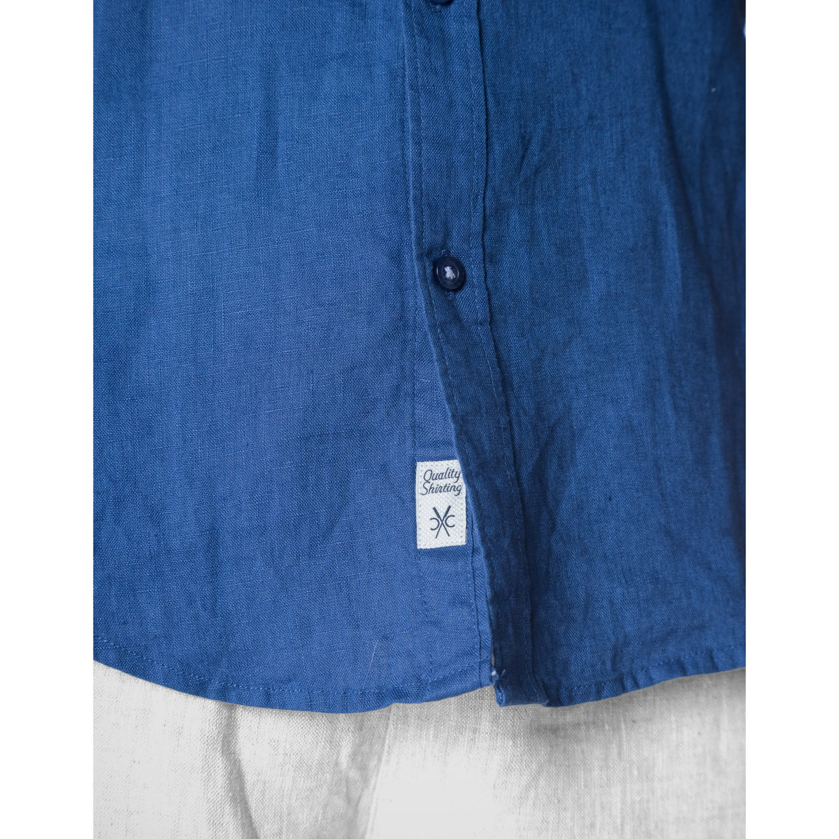 Henry Long Sleeve Linen Shirt in Indigo for Men