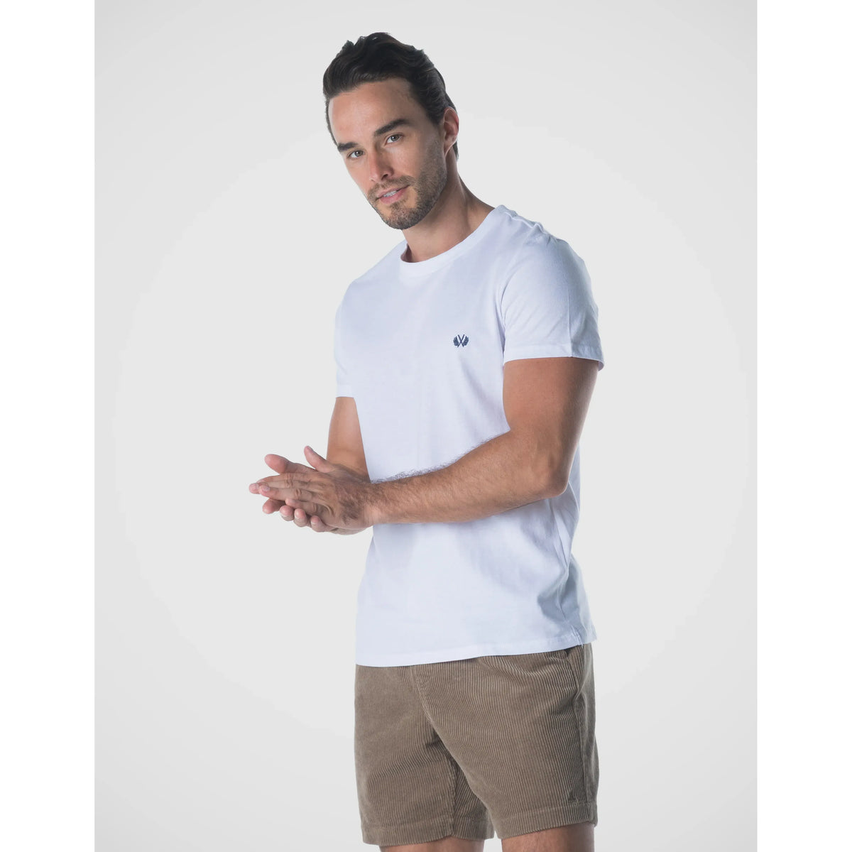 Robert Pure Cotton Crew Neck T-Shirt in White for Men