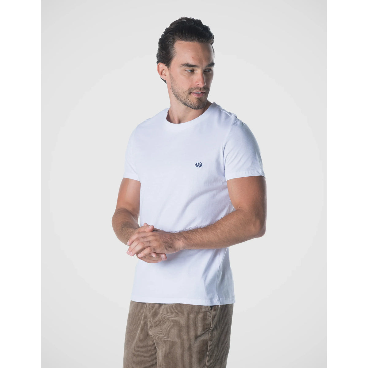 Robert Pure Cotton Crew Neck T-Shirt in White for Men