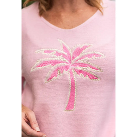 Pink Palm Tree Knit