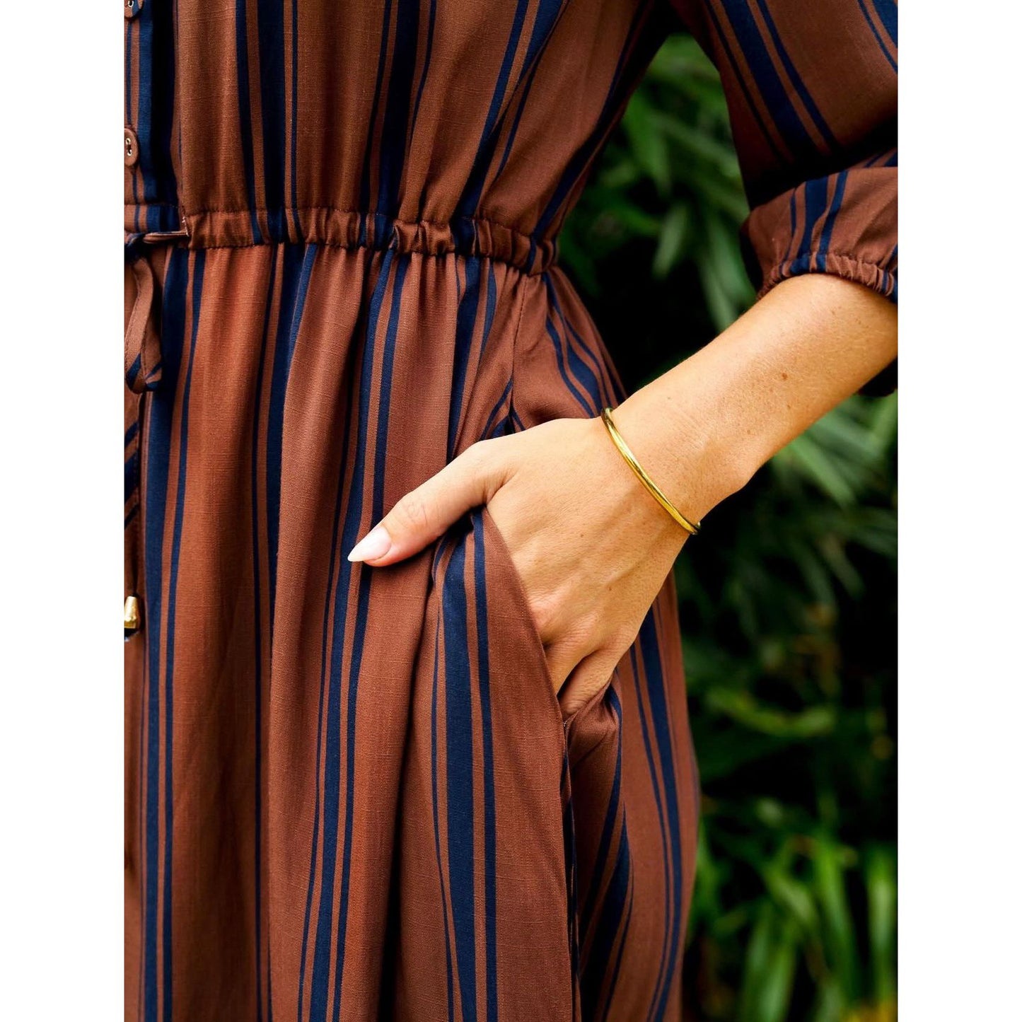 vertical stripe autumn dress